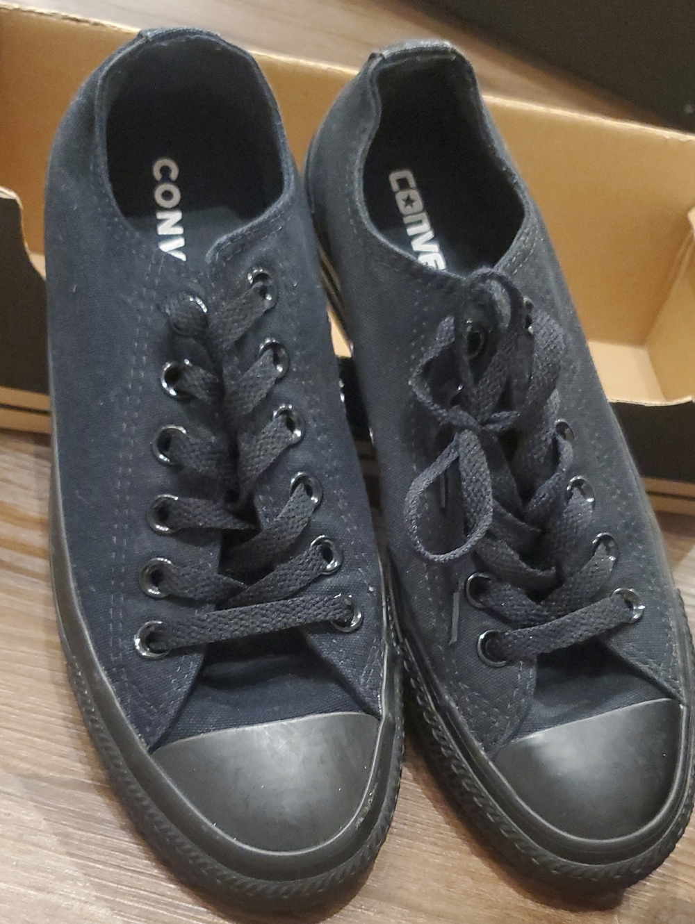 Converse Low Top Canvas Sneakers in Black